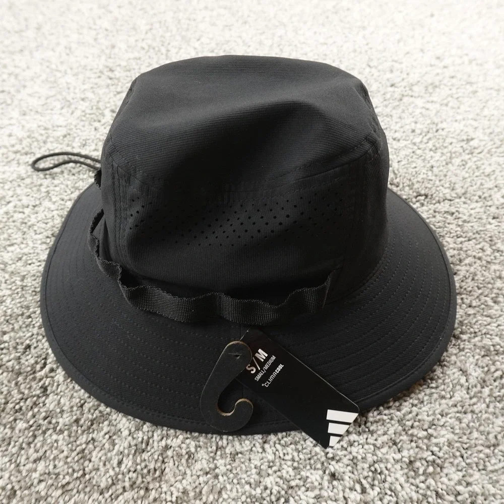 NEW Adidas Hat Cap Mens M Black Climacool Boonie Bucket Wide Brim Outdoor Hiking